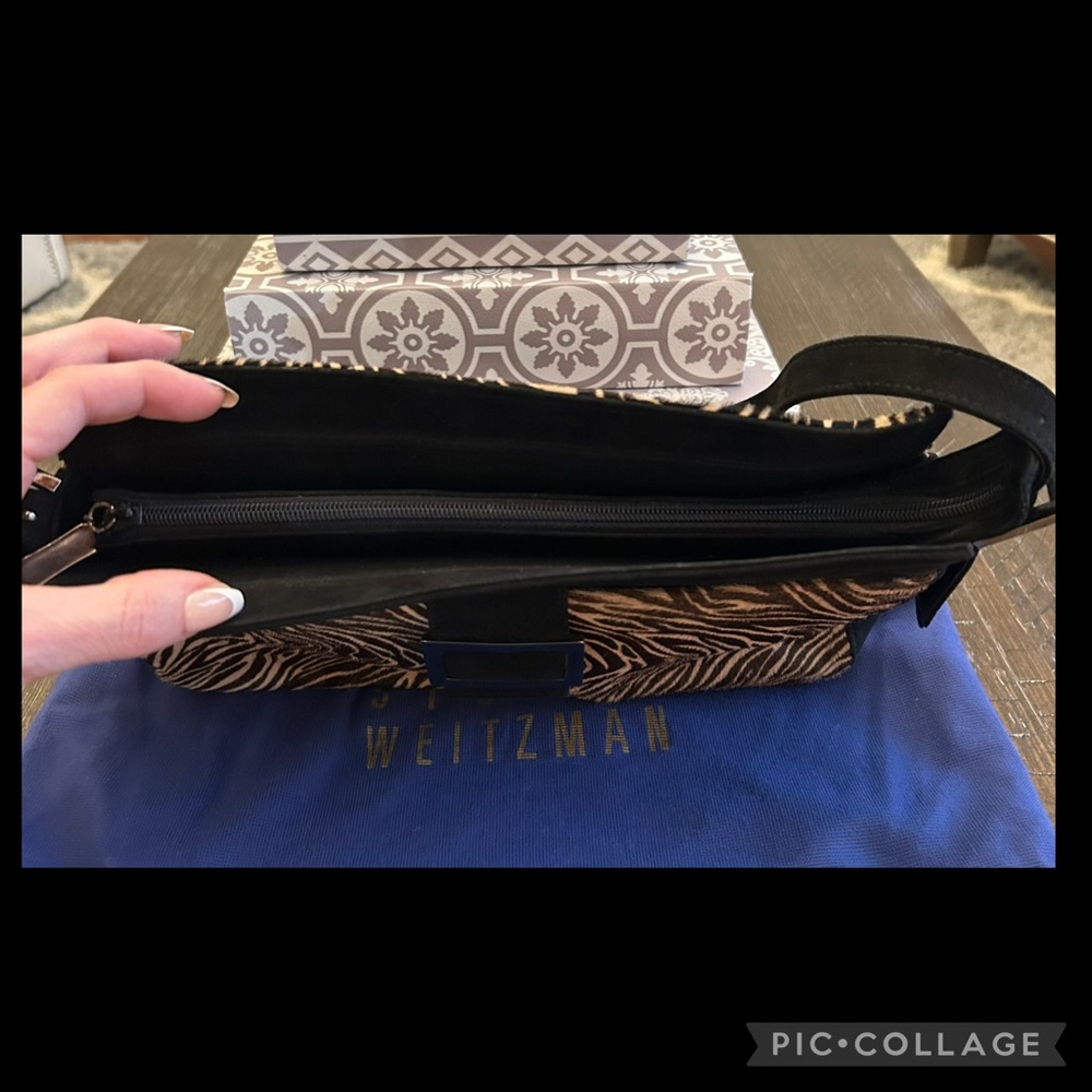 Stuart Weitzman Vintage Zebra Pattern Shoulder Ba… - image 7